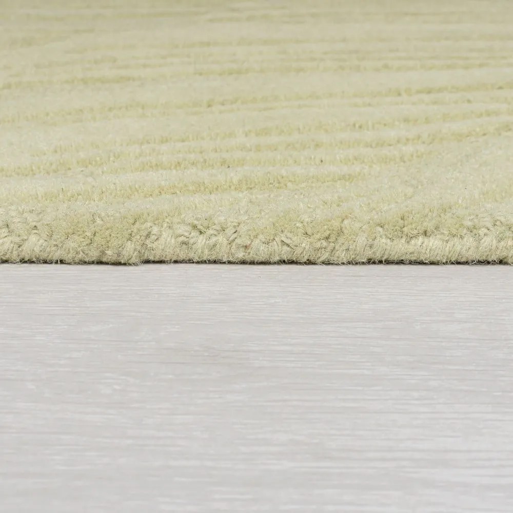 Zöld gyapjú kerek szőnyeg ø 160 cm Lino Leaf – Flair Rugs