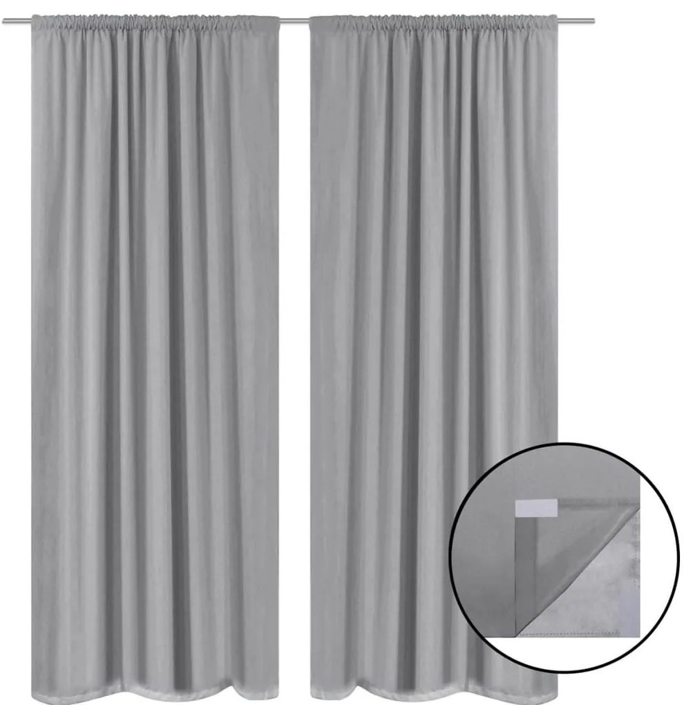 vidaXL 2 db szürke dupla rétegű sötétítőfüggöny 140 x 245 cm