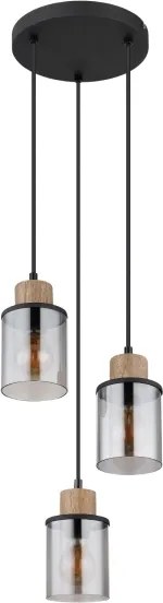 Globo 15707-3HR - Csillár zsinóron REID 3xE27/15W/230V átm. 27 cm tölgy