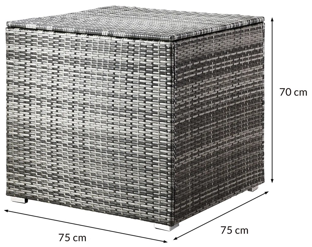 Casaria® Tárolódoboz 75x75x70 cm - szürke