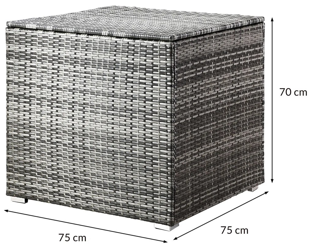 Casaria® Tárolódoboz 75x75x70cm - szürke