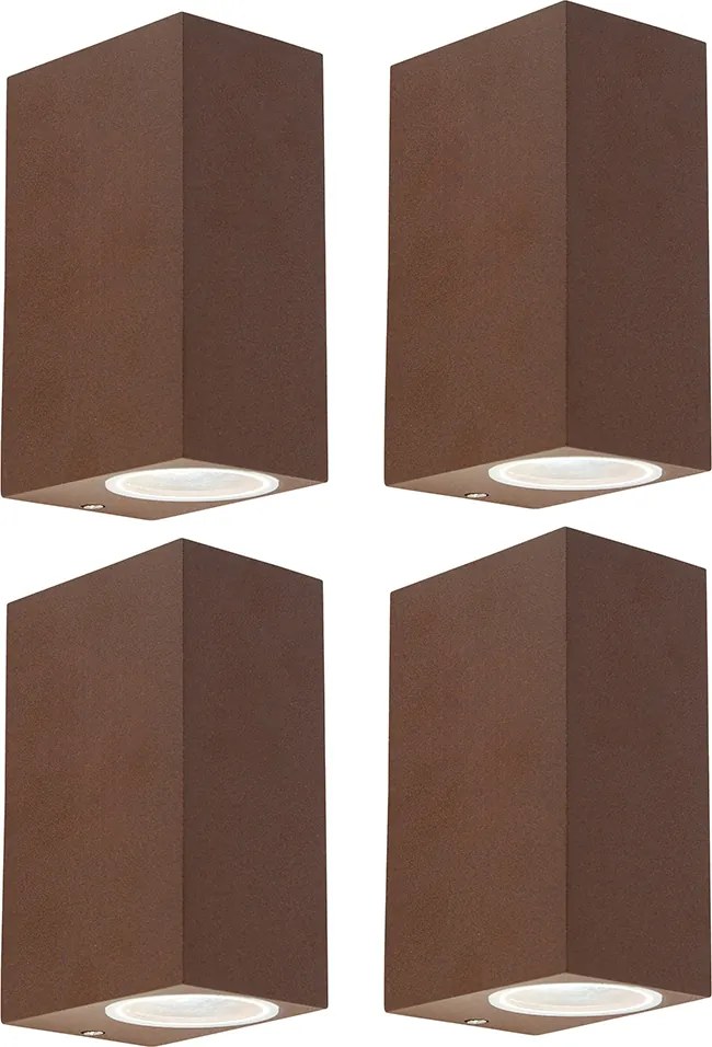 4 db-os készlet okos fali lámpa rozsdabarna IP44 2 GU10-es izzóval - Baleno