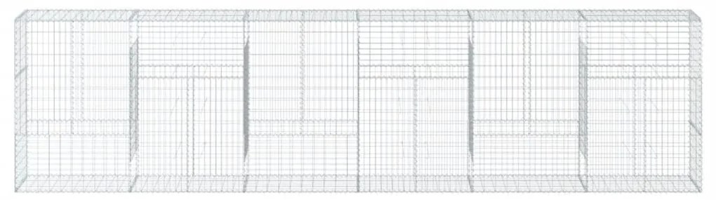 horganyzott vas gabion kosár fedéllel 600 x 50 x 150 cm