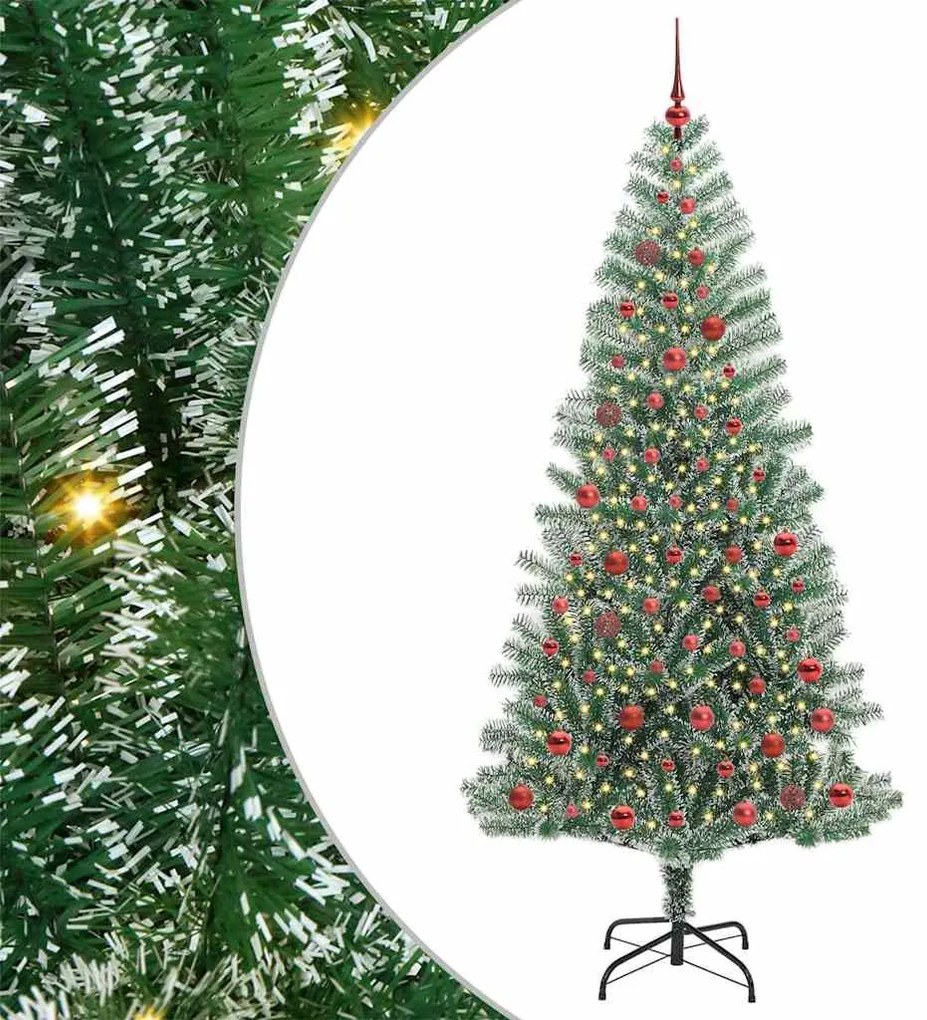 Mű karácsonyi fa hóval borítva LED fényekkel 300 LED-del 210 cm