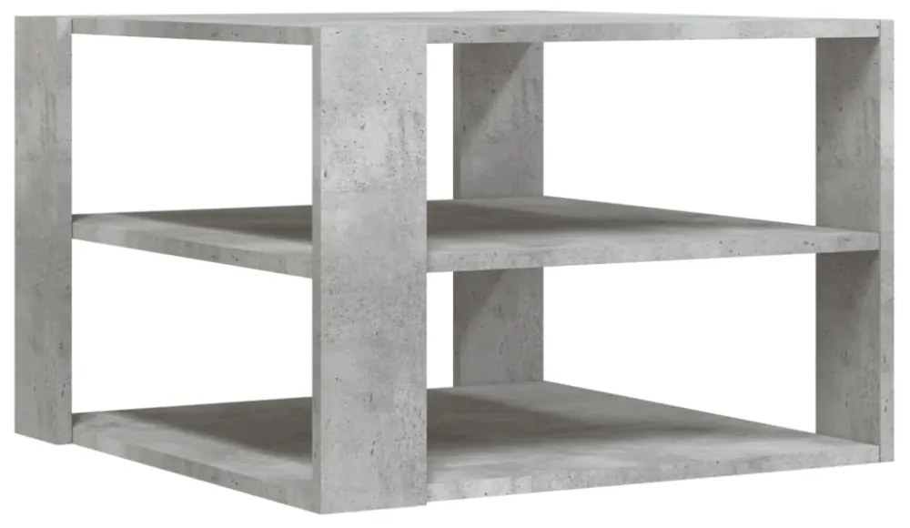 betonszürke szerelt fa dohányzóasztal 59,5 x 59,5 x 40 cm