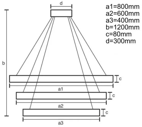 LED állítható fényerejű csillár kábellel LED/170W/230V 3000-6500K + DO