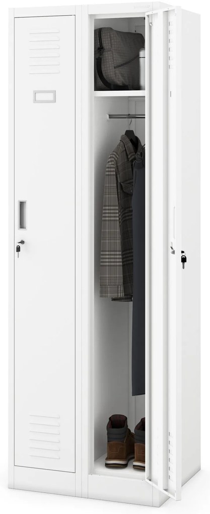 Pléh öltözőszekrény talpazaton, négymodulos, polcokkal KACPER II, 600 x 1800 x 500 mm, Pléh öltözőszekrény talpazaton, négymodulos, polcokkal KACPER I