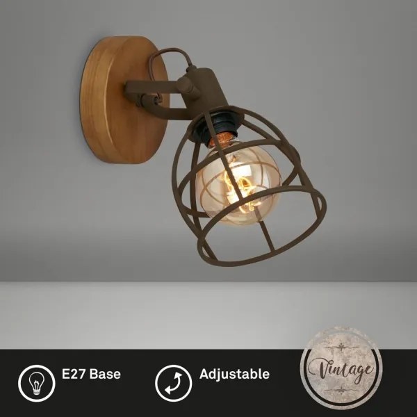 Briloner 2670-014 - Fali spotlámpa RETRO 1xE27/25W/230V barna