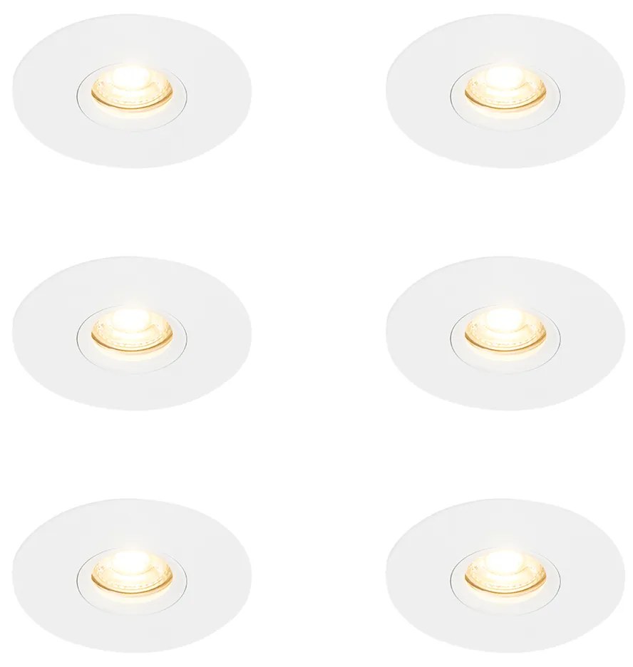 6 darabos modern beépíthető spotlámpa szett, fehér, 12 cm - Buco