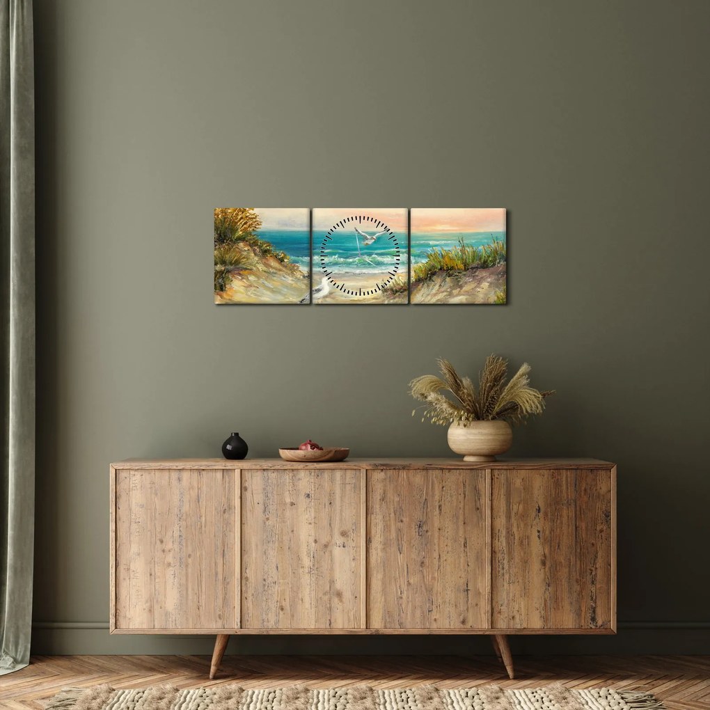 Kép - homokos tengerpart (órával) (90x30 cm)