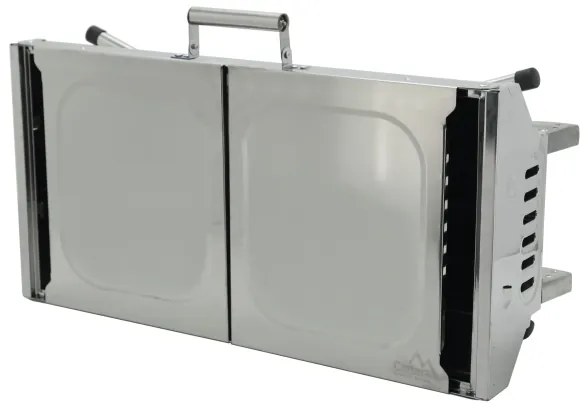 Hordozható faszén grill fényes króm