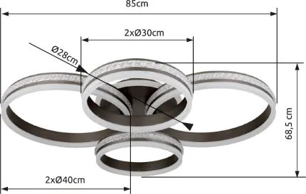 GLOBO 67314-90 GROUNI Modern LED Mennyezeti Lámpa IP20