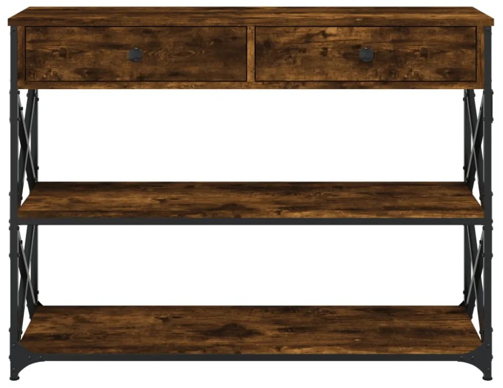 füstös tölgy színű szerelt fa tálalóasztal 100x28x75 cm
