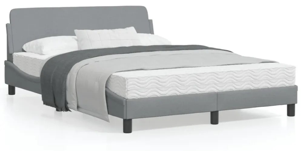 világosszürke szövet ágykeret Dover 140 x 190 cm