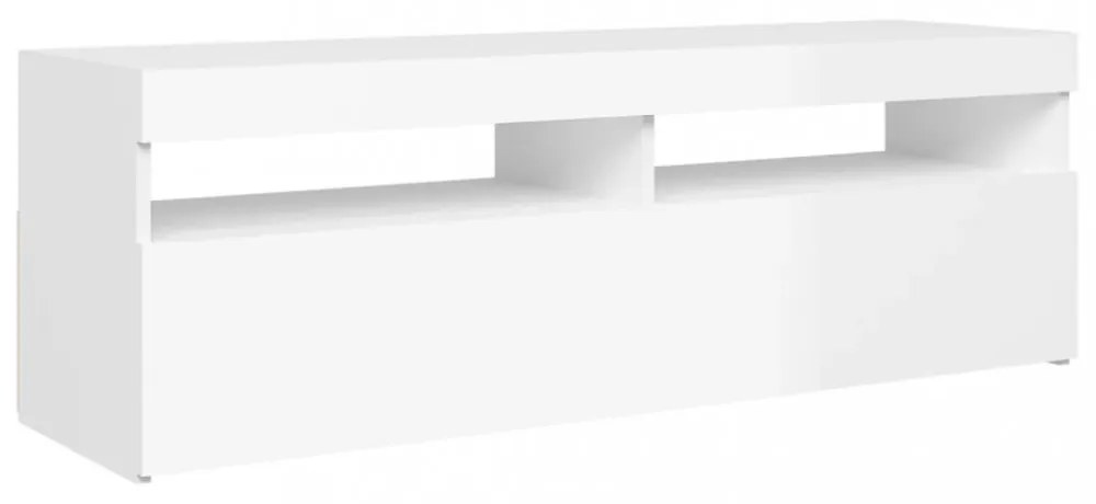 vidaXL magasfényű fehér TV-szekrény LED-lámpákkal 120 x 35 x 40 cm