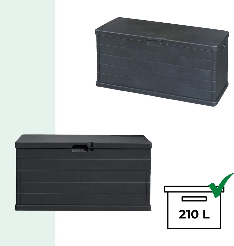 OMEGA tárolódoboz, 210L, 117x38x56cm, antracit I.P.A.E-Progarden