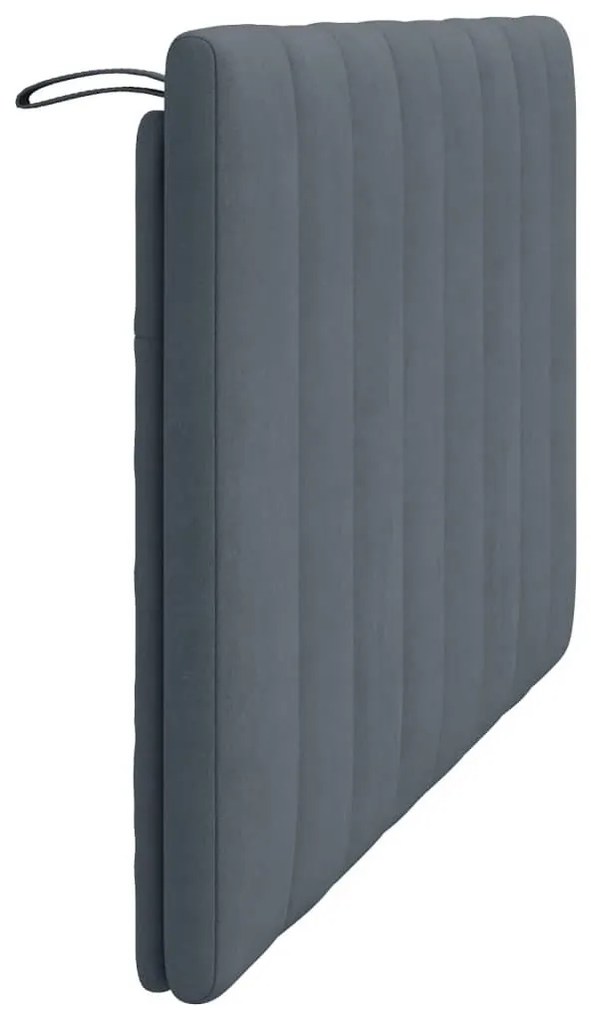 sötétszürke bársony fejtámla párna Hanko 140 cm