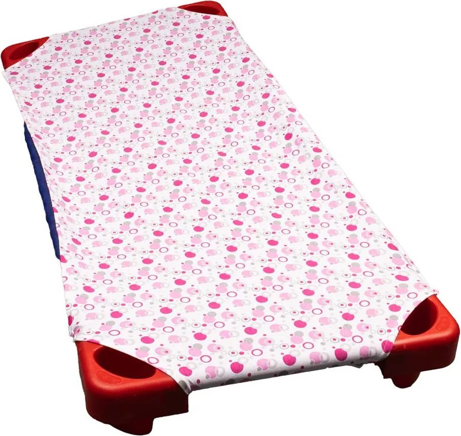 Moni ASTI Óvodai lepedő végnyomott 135x60cm V PINK KARIKÁS