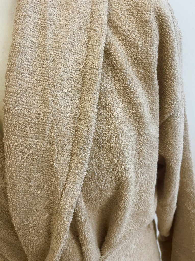 Frottír deluxe unisex fürdőköpeny Bézs TiaHome - S/M