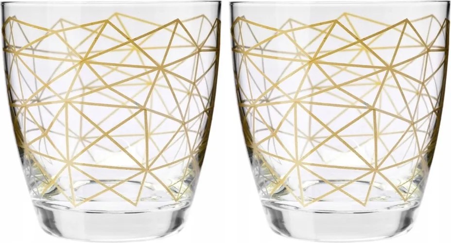 Poharak Deco Arany Háló Krosno 2 x 370 ml Díszített Egyedi Duó Minta