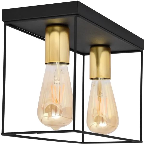 Mennyezeti lámpa FINN 2xE27/15W/230V fekete/arany