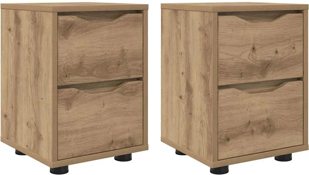 vidaXL Éjjeliszekrények 2 pcs Artisan tölgy 30,5 x 30 x 43 cm Faanyag