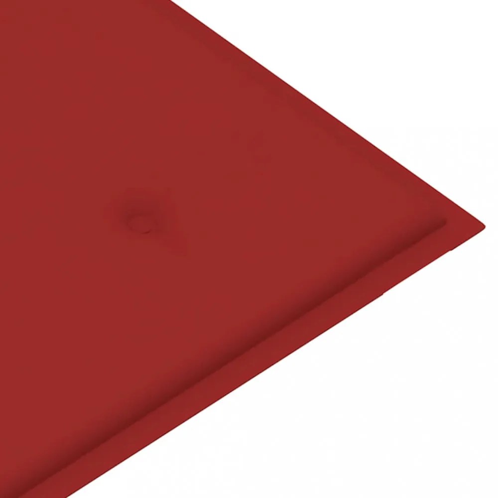 tömör tíkfa Batavia pad piros párnával 120 cm