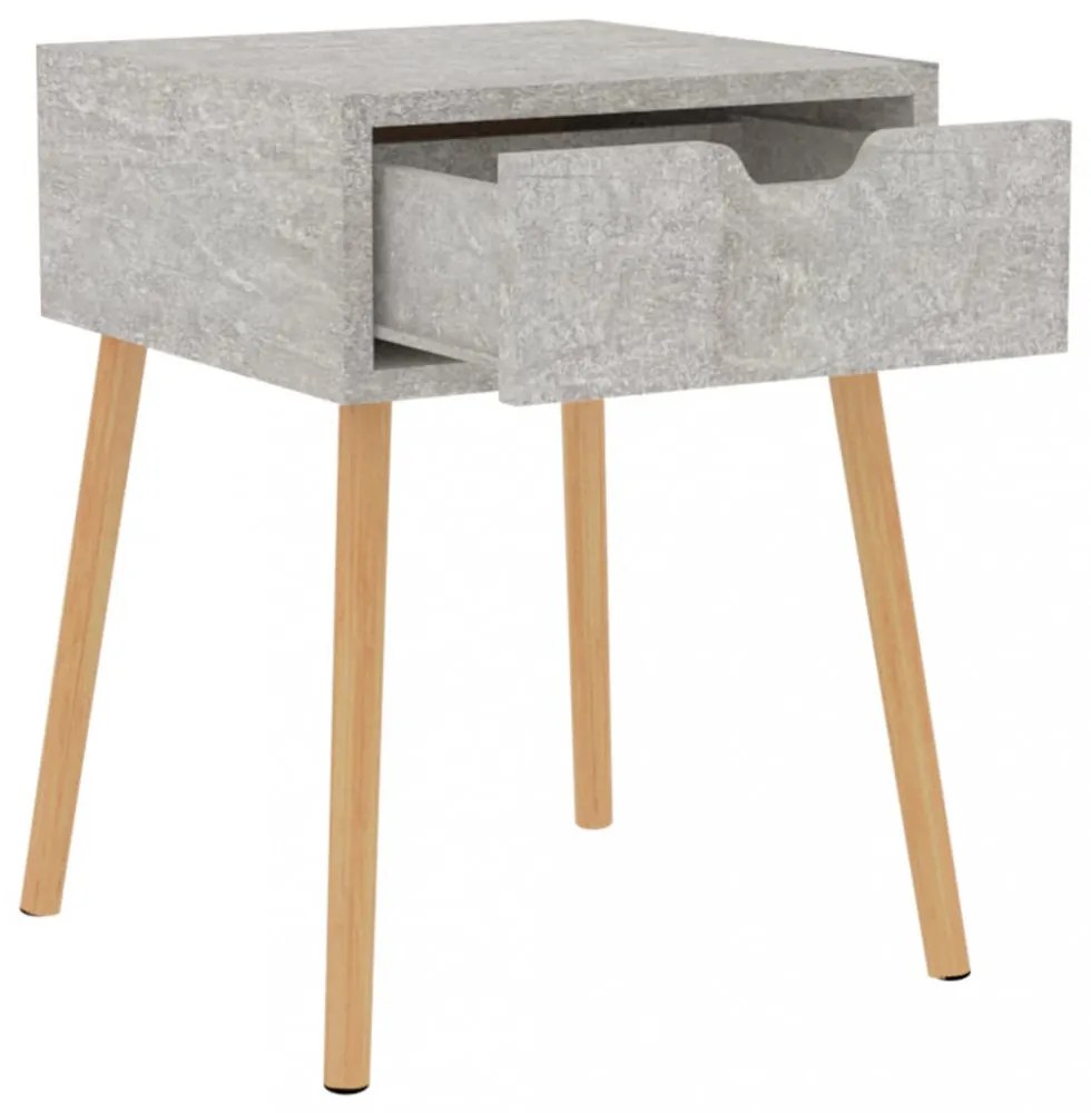 betonszürke szerelt fa éjjeliszekrény 40 x 40 x 56 cm