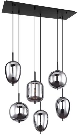 GLOBO 15345-6 BLACKY Többágú Függesztett Lámpa IP20