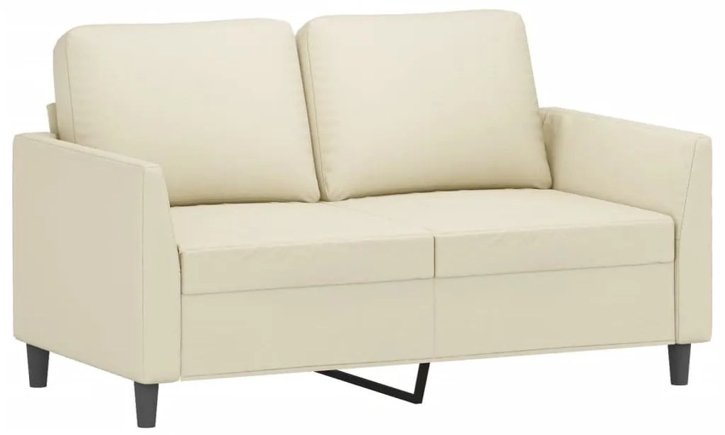 vidaXL 4 részes krémszínű műbőr ülőgarnitúra párnákkal