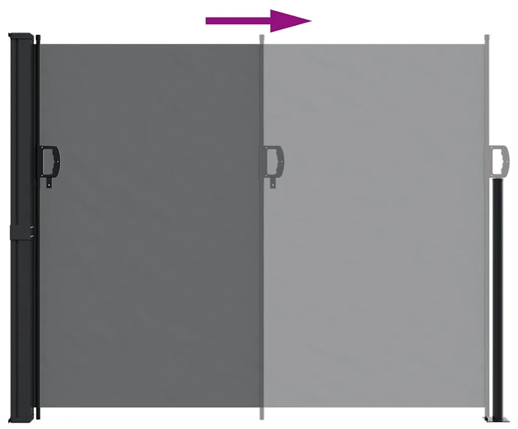 fekete behúzható oldalsó napellenző 160 x 600 cm