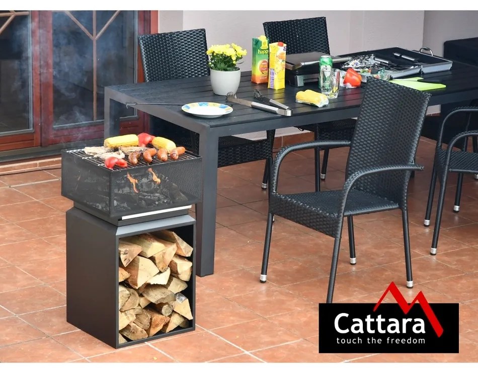 Cattara Cube hordozható tűzhely ráccsal, 74 cm