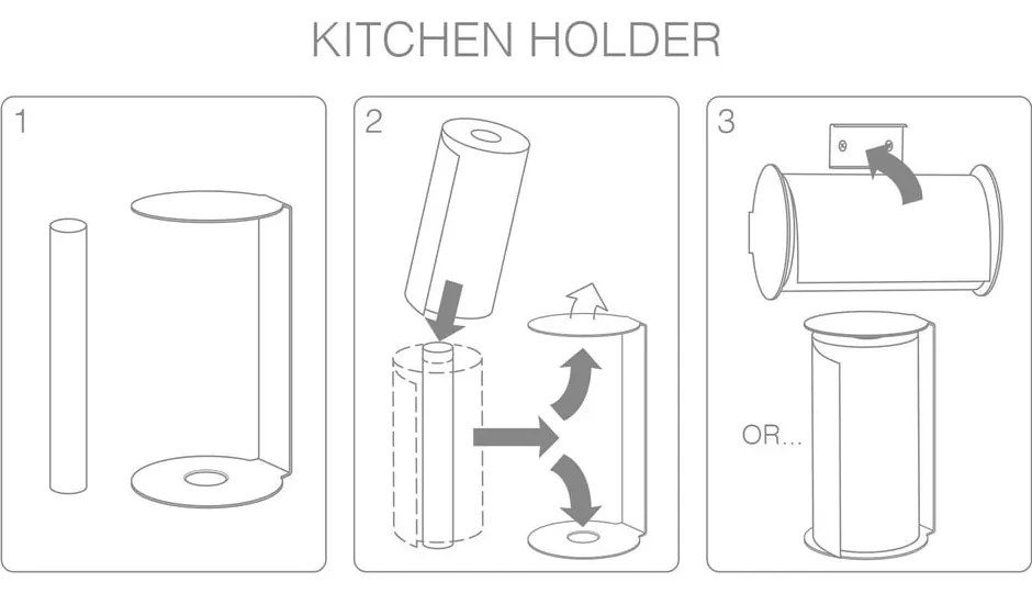 Szürke papírtörlő tartó ø 13 cm Bull XL – LIND DNA