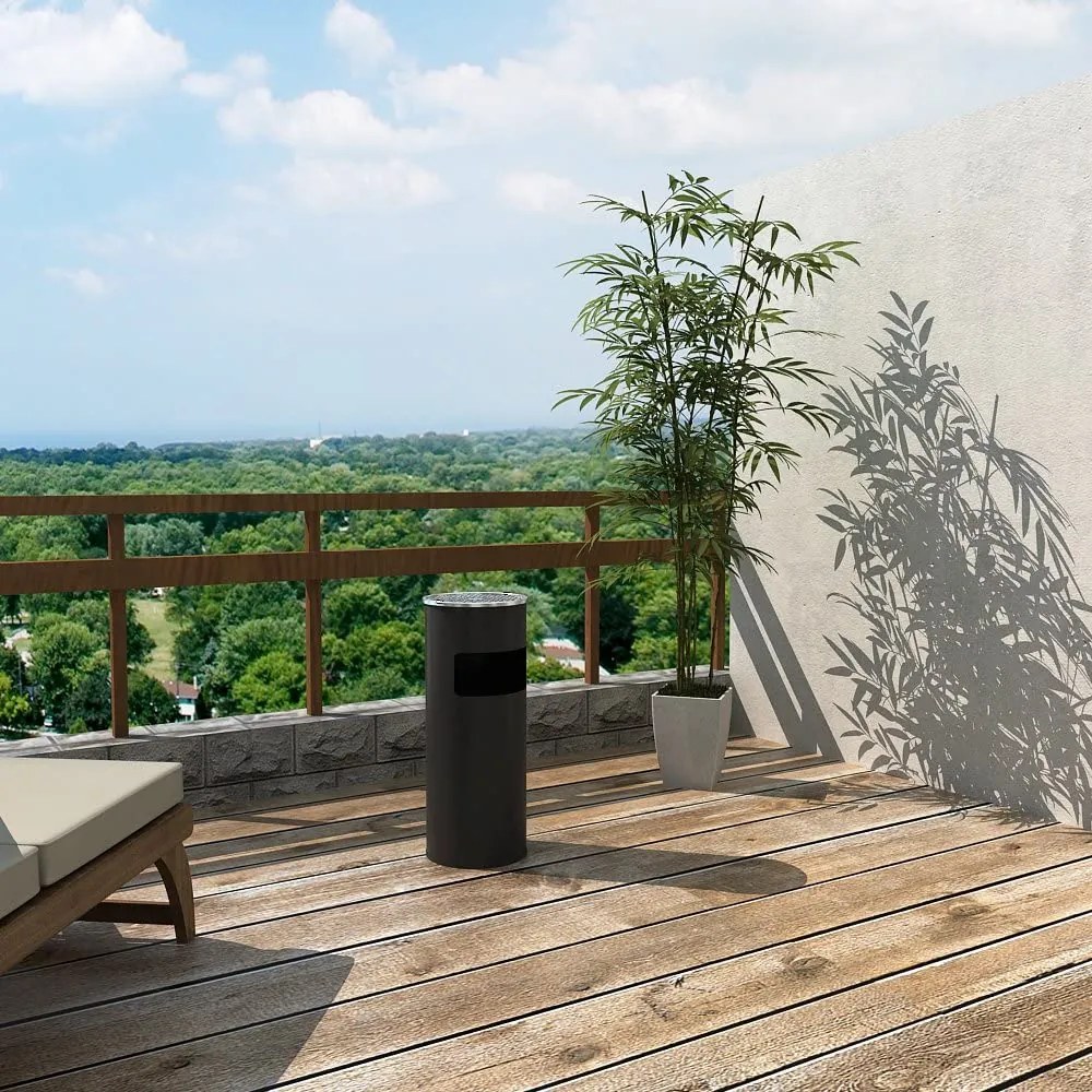 Kültéri álló hamutartó 30l, fekete | vashome