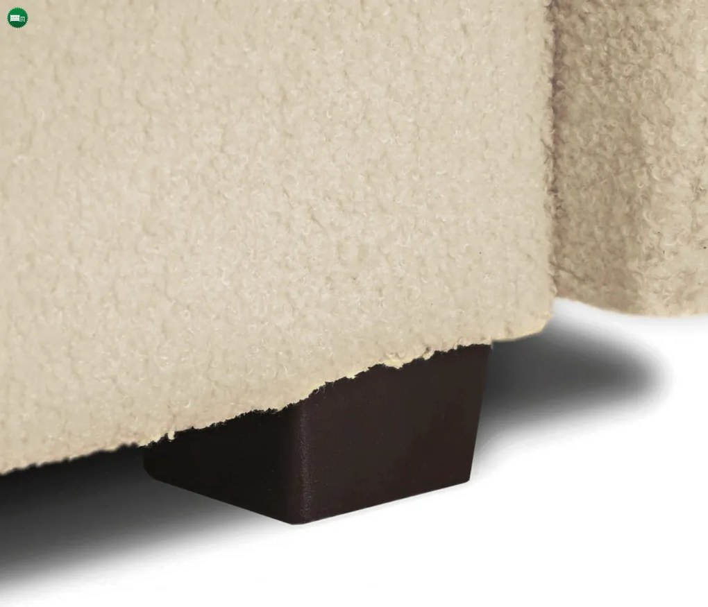 Sofa Rozkładana PORTO Jasnobeżowa Boucle