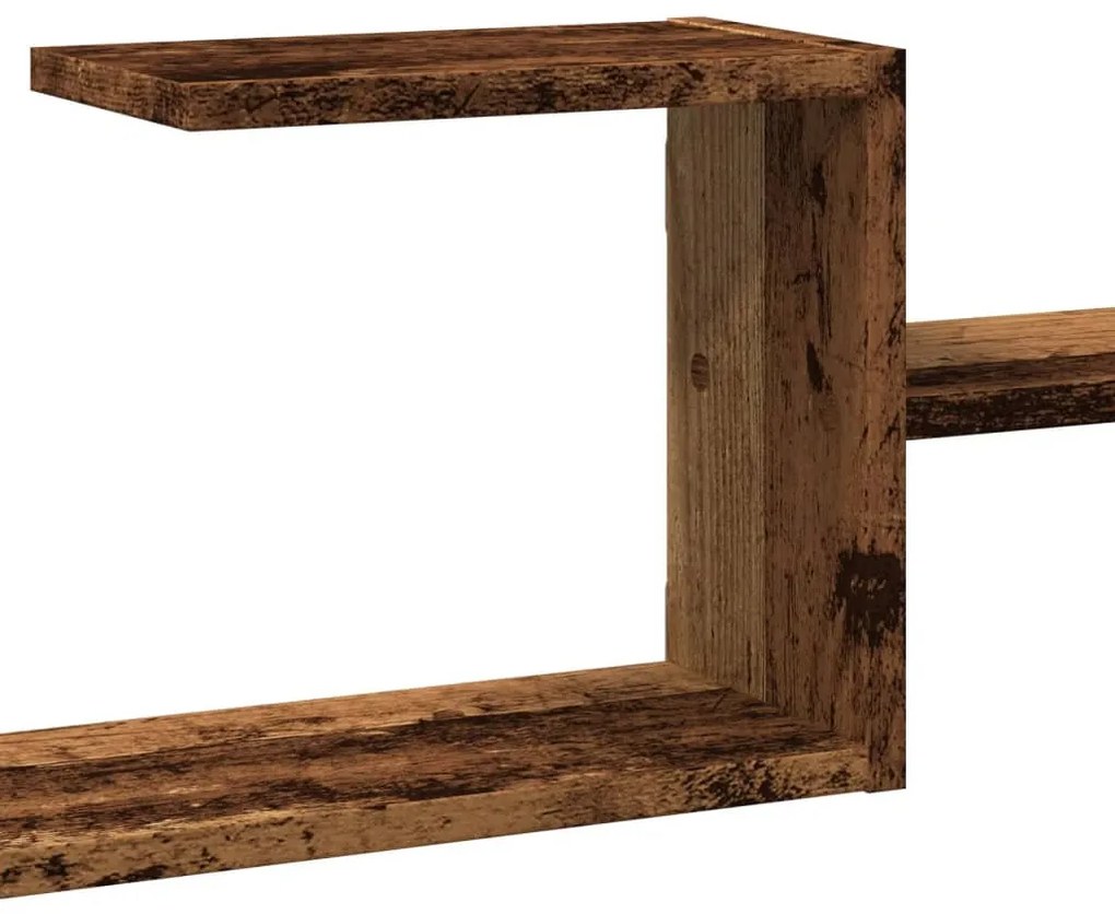 antik fa színű szerelt fa fali polc 104 x 15 x 49 cm
