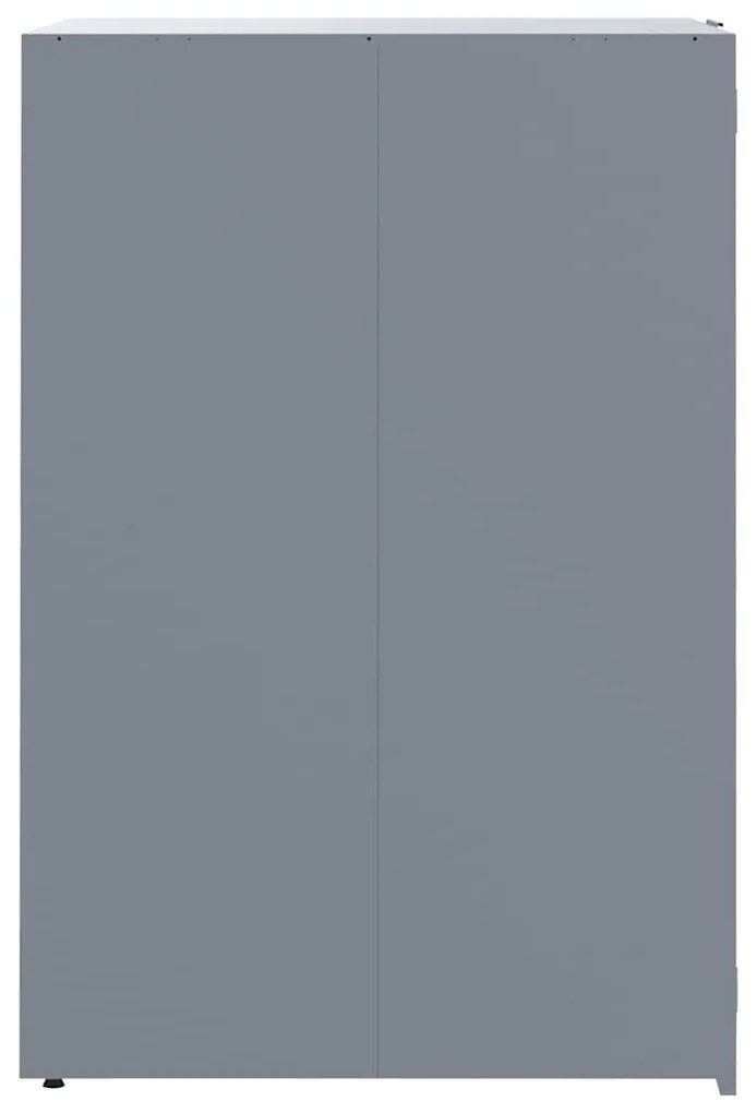 szürke acél kerekes tároló 6 szemeteskukához 414 x 79 x 117 cm