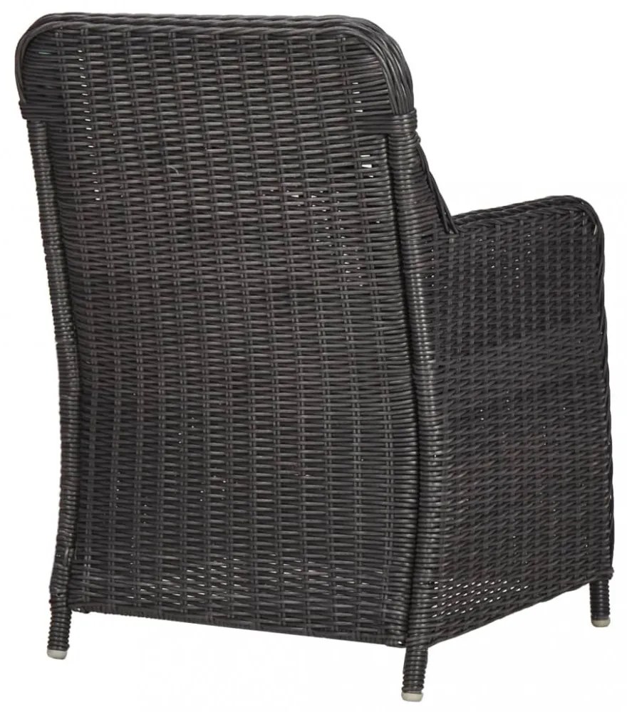 7 részes fekete kültéri polyrattan étkezőgarnitúra