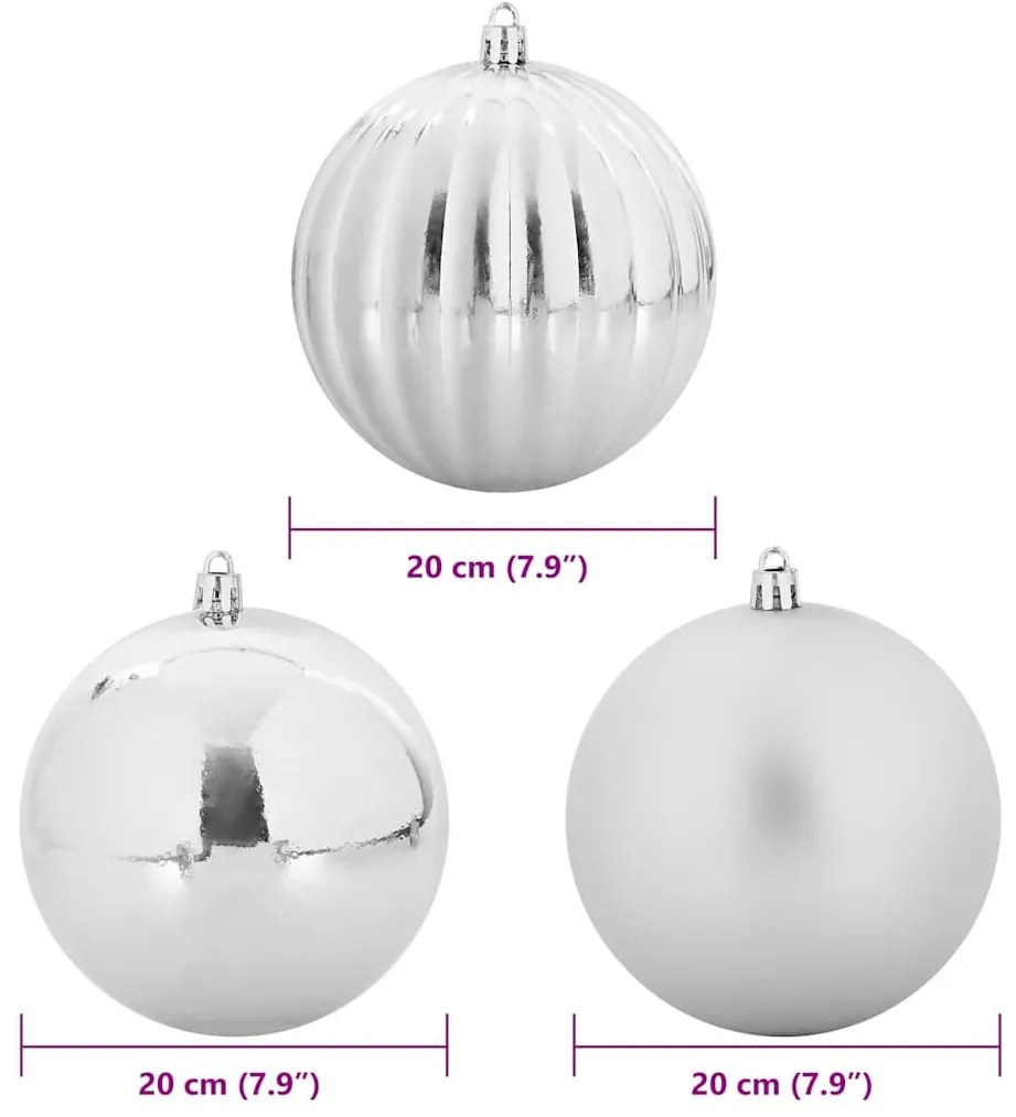 Karácsonyi Díszgömb Készlet 4 pcs Ezüst