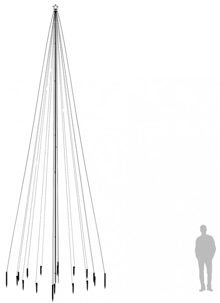 karácsonyfa cövekkel 1134 színes LED-del 800 cm