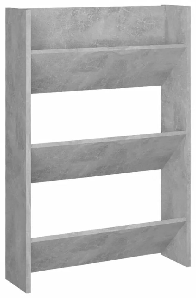 2 db betonszürke fali cipősszekrény 60 x 18 x 90 cm