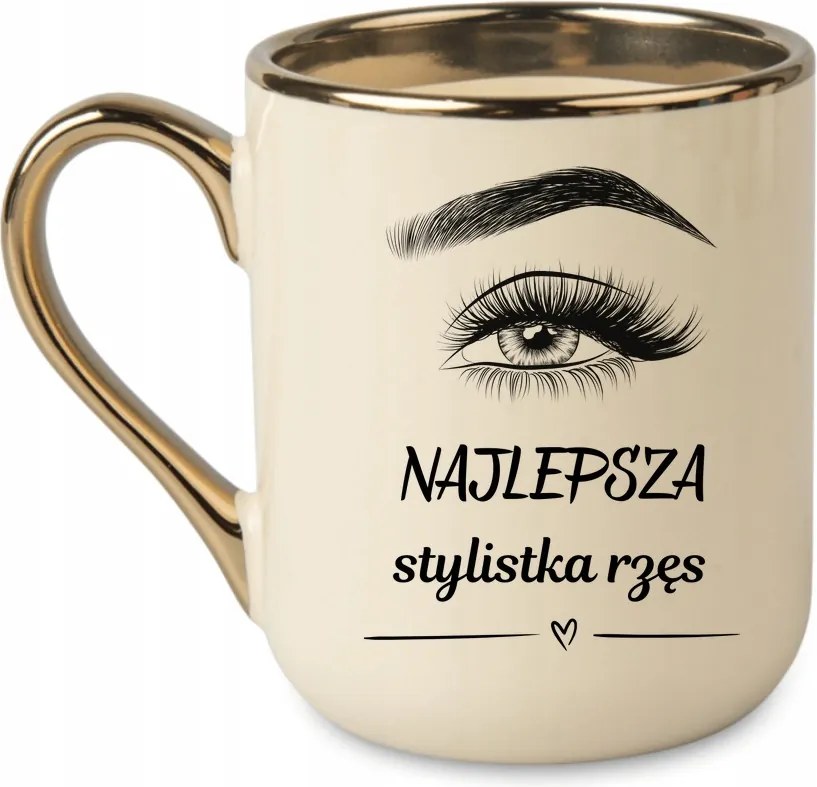 Elegáns bögre "Legjobb szempilla stylist" Ajándék tökéletes 330 Krém