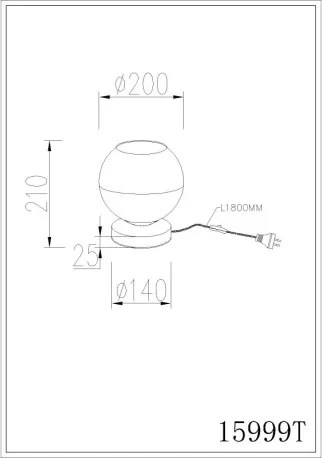 Globo 15999T Asztali lámpa, homokszínű matt fém, krómozott fém, fehér üveg, bézs textil kábel, billenőkapcsoló a kábelen, ø: 200mm, M: 210mm, kábelhossz 1800mm, 1x E27 60W 230V izzó nélkül