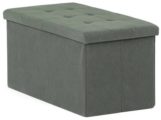 Zöld kordbársony tárolós puff – TAB-472