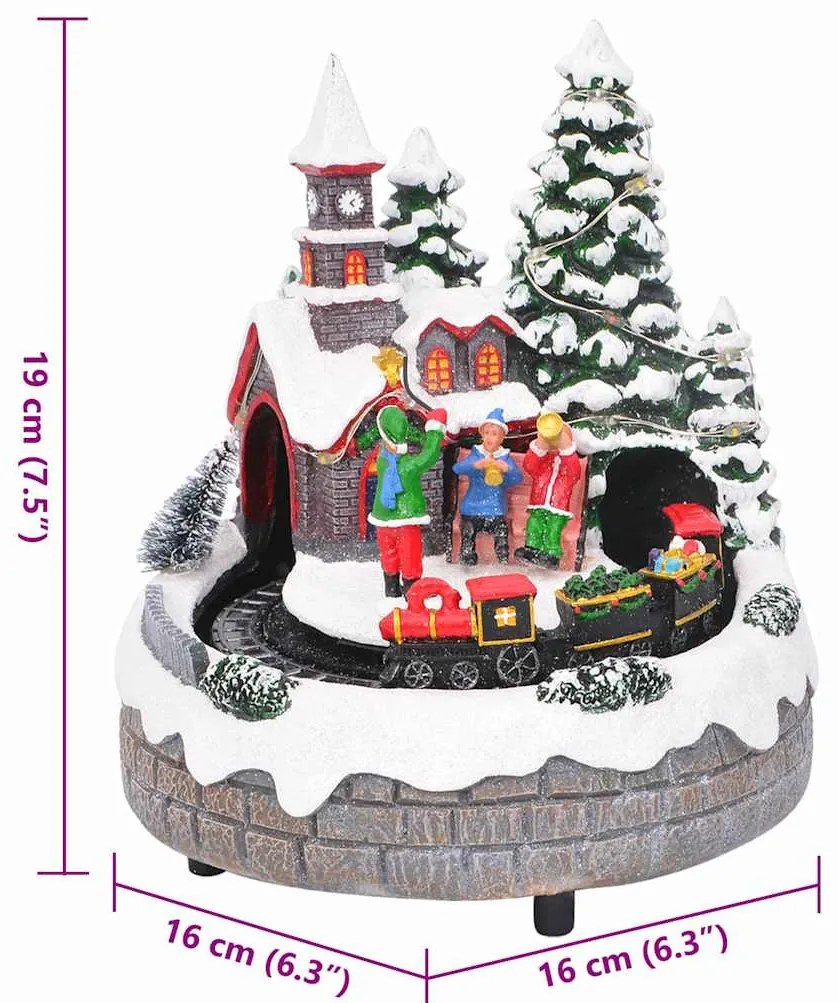 Karácsonyi Asztaldísz Sokszínű 16 x 16 x 19 cm Gyanta