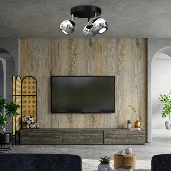 Spotlámpa COMET 3xGU10/8W/230V fekete/fényes króm