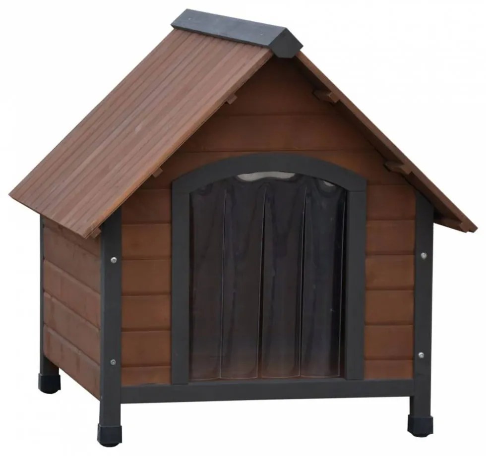 @Pet Rustique barna kutyaház műanyag csapólapokkal 88 x 78 x 80 cm