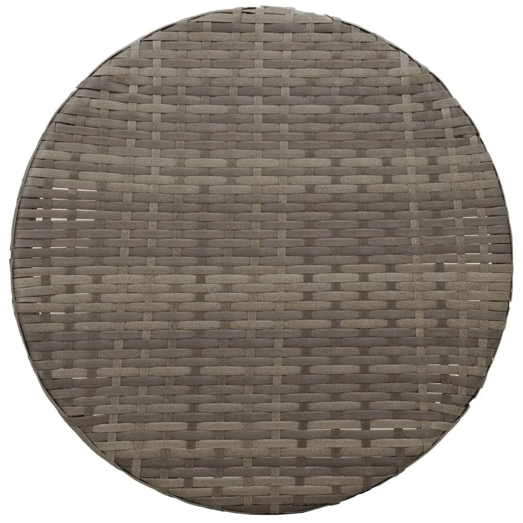 3 darabos szürke polyrattan bisztrógarnitúra párnákkal