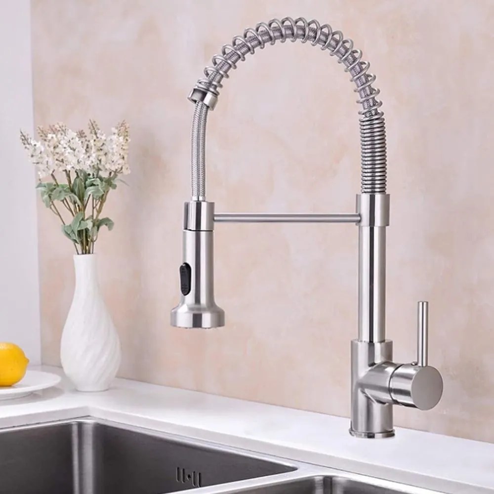 Konyhai csaptelep Rea Spring Nickel Brush INOX