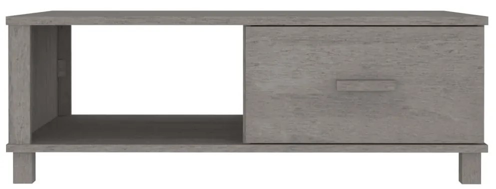 HAMAR világosszürke tömör fenyőfa dohányzóasztal 100x55x35 cm